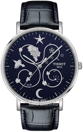 Tissot Everytime Niebieski/Skóra Ø42 mm T1096101604100