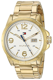 Tommy Hilfiger Ken Biały/Stal w odcieniu złota Ø44 mm 1791256