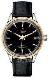 Tudor Style Czarny/Skóra Ø34 mm 12303-0009