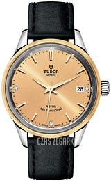 Tudor Style Żółte złoto/Skóra Ø34 mm 12303-0010