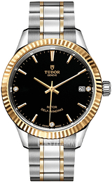 Tudor Style Czarny/Stal w odcieniu złota Ø34 mm M12313-0011