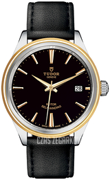 Tudor Style Czarny/Skóra Ø38 mm 12503-0009