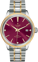 Tudor Style Czerwony/Stal w odcieniu złota Ø38 mm M12503-0015