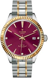 Tudor Style Czerwony/Stal w odcieniu złota Ø38 mm M12513-0015