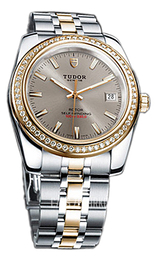 Tudor Classic Date Szary/Stal w odcieniu złota Ø38 mm 21023-62583-GRIDSTL