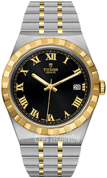 Tudor Royal Czarny/18 karatowe żółte złoto Ø38 mm M28503-0006