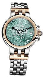 Tudor Clair De Rose Zielony/18 karatowe żółte złoto Ø34 mm 35701-65770-GRDSTL