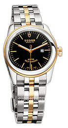 Tudor Glamour Date Czarny/18 karatowe żółte złoto Ø31 mm 53003-68033-BIDSTL