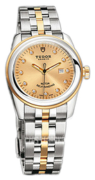 Tudor Glamour Date Szampański/18 karatowe żółte złoto Ø31 mm 53003-68033-CHDIDSTL