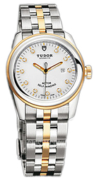 Tudor Glamour Date Biały/18 karatowe żółte złoto Ø31 mm 53003-68033-WDIDSTL