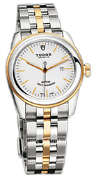 Tudor Glamour Date Biały/18 karatowe żółte złoto Ø31 mm 53003-68033-WIDSTL