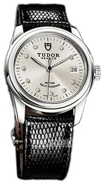 Tudor Glamour Date Srebrny/Skóra Ø36 mm 55000-SDIDBLZS