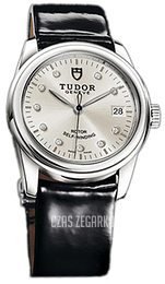 Tudor Glamour Date Srebrny/Skóra Ø36 mm 55000-SDIDBPLS