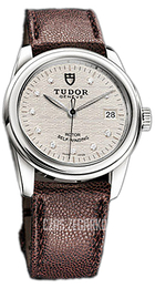 Tudor Glamour Date Srebrny/Skóra Ø36 mm 55000-SDIDBRJLSP