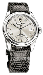 Tudor Glamour Date Srebrny/Skóra Ø36 mm 55000-SDIDGLZS