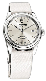 Tudor Glamour Date Srebrny/Skóra Ø36 mm 55000-SIDWLZS
