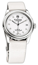 Tudor Glamour Date Biały/Skóra Ø36 mm 55000-WDIDWLZS