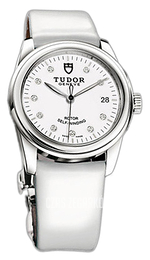 Tudor Glamour Date Biały/Skóra Ø36 mm 55000-WDIDWPLS