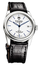 Tudor Glamour Date Biały/Skóra Ø36 mm 55000-WIDSBLSP