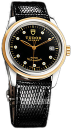Tudor Glamour Date Czarny/Skóra Ø36 mm 55003-BDIDBLZS