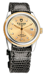 Tudor Glamour Date Szampański/Skóra Ø36 mm 55003-CHDIDGLZS