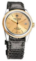 Tudor Glamour Date Szampański/Skóra Ø36 mm 55003-CHIDGLZS
