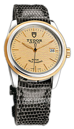 Tudor Glamour Date Szampański/Skóra Ø36 mm 55003-CHIDGLZSP