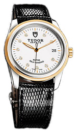 Tudor Glamour Date Biały/Skóra Ø36 mm 55003-WDIDBLZS