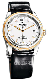 Tudor Glamour Date Biały/Skóra Ø36 mm 55003-WDIDBPLS