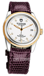 Tudor Glamour Date Biały/Skóra Ø36 mm 55003-WDIDPRLZS