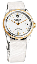 Tudor Glamour Date Biały/Skóra Ø36 mm 55003-WIDWLZS