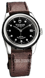 Tudor Glamour Date Czarny/Skóra Ø36 mm 55010N-BDIDBRJLS