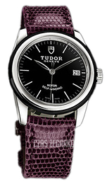 Tudor Glamour Date Czarny/Skóra Ø36 mm 55010N-BIDPRLZS