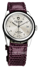 Tudor Glamour Date Srebrny/Skóra Ø36 mm 55010N-SDIDPRLZS