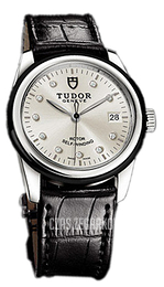 Tudor Glamour Date Srebrny/Skóra Ø36 mm 55010N-SDIDSBLS