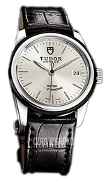 Tudor Glamour Date Srebrny/Skóra Ø36 mm 55010N-SIDSBLS