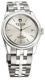 Tudor Glamour Date Srebrny/Czeramiczna Ø36 mm 55010W-68050W-SIDSTL