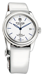 Tudor Glamour Date Biały/Skóra Ø36 mm 55010W-WIDWPLSP