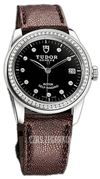 Tudor Glamour Date Czarny/Skóra Ø36 mm 55020-BDIDBRJLS