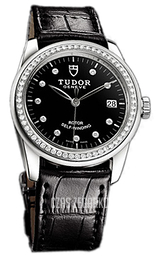 Tudor Glamour Date Czarny/Skóra Ø36 mm 55020-BDIDSBLS