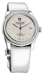 Tudor Glamour Date Srebrny/Skóra Ø36 mm 55020-SDIDWPLSP