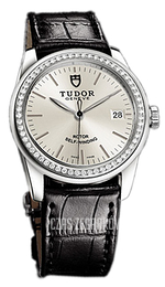 Tudor Glamour Date Srebrny/Skóra Ø36 mm 55020-SIDSBLS
