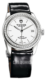 Tudor Glamour Date Biały/Skóra Ø36 mm 55020-WIDBPLS