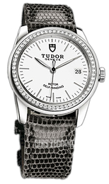 Tudor Glamour Date Biały/Skóra Ø36 mm 55020-WIDGLZS