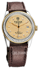 Tudor Glamour Date Szampański/Skóra Ø36 mm 55023-CHDIDBRJLSP