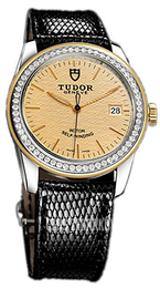 Tudor Glamour Date Szampański/Skóra Ø36 mm 55023-CHIDBLZSP