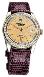 Tudor Glamour Date Szampański/Skóra Ø36 mm 55023-CHIDPRLZSP
