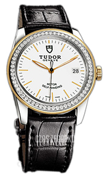Tudor Glamour Date Biały/Skóra Ø36 mm 55023-WIDSBLS