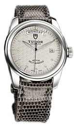 Tudor Glamour Day-Date Srebrny/Skóra Ø39 mm 56000-SDIDGLZSP