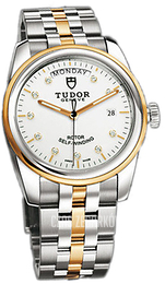 Tudor Glamour Day-Date Biały/18 karatowe żółte złoto Ø39 mm 56003-68063-WDIDGDSTL